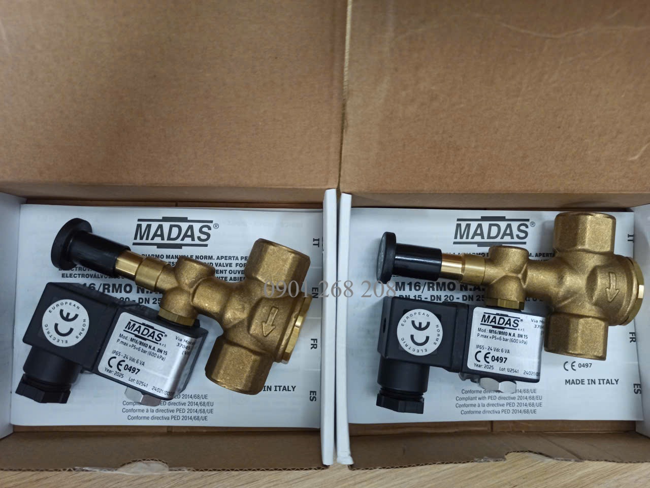 madas solenoid valve dn15 manual reset 24VDC